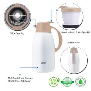 Periuk Kopi Bertebat Keluli Tahan Karat Dinding Dua Kali